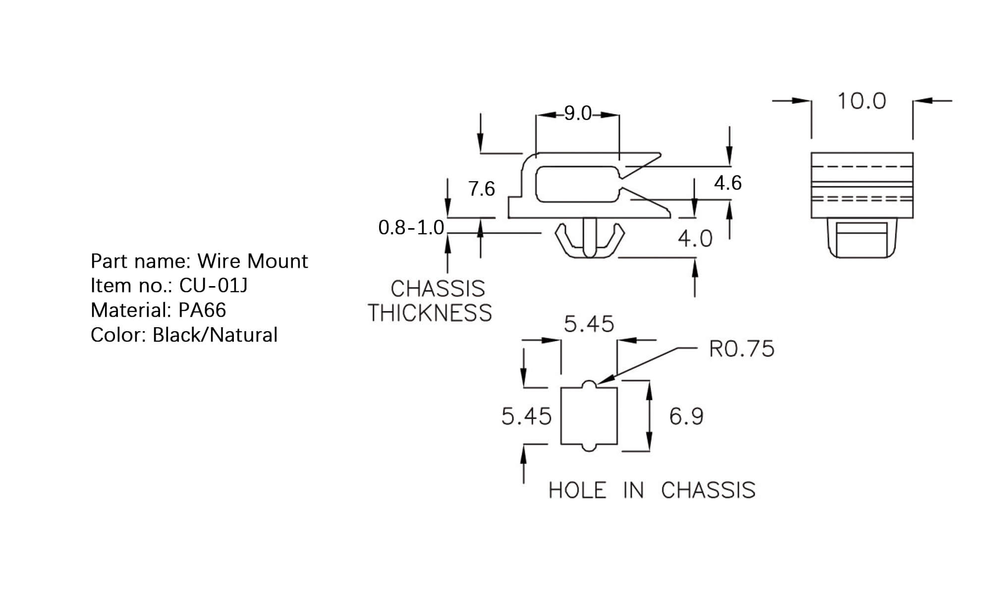 Plastic Wire Mount CU-1F